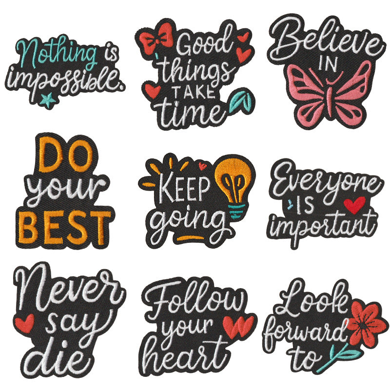 Wholesale Black And White Embroidered Letter Patches Chic DIY Craft Supply For Clothing Hats And Denim Decoration