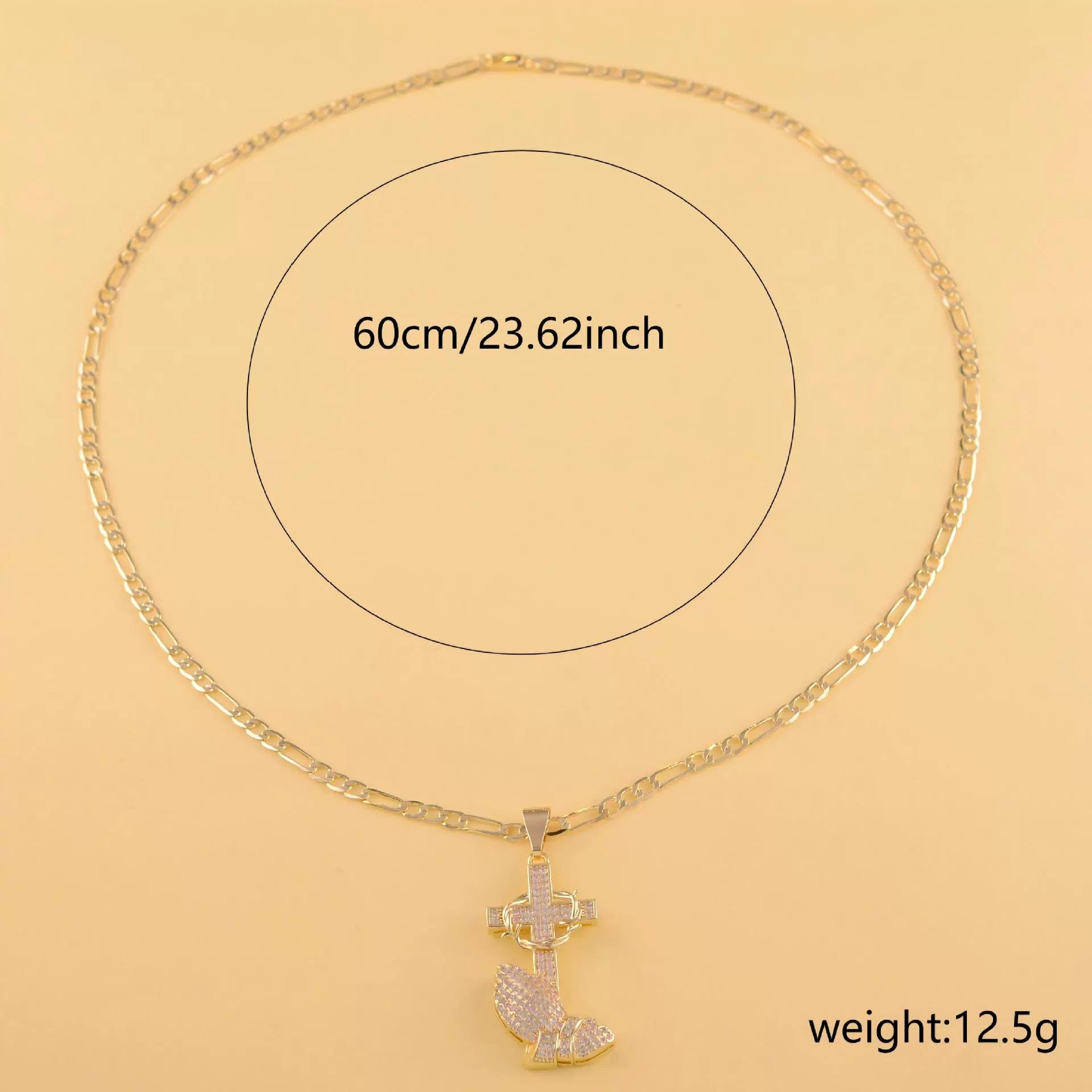 Wholesale Rhinestone Cross Long Necklace Trendy Jewelry Accessory For Women