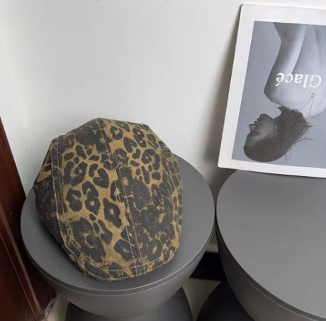 Wholesale Pink leopard print ripped baseball cap bucket hat