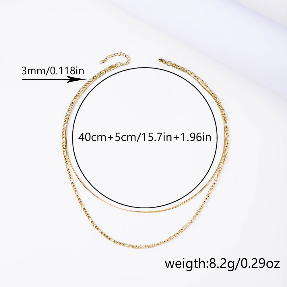 Wholesale Titanium Steel 18K True Gold Stainless Steel Push Chain Fee Necklaces