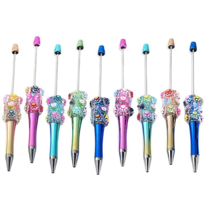 Wholesale 5pcs beaded pen cartoon cat claw ball-point pen Beadable Pen