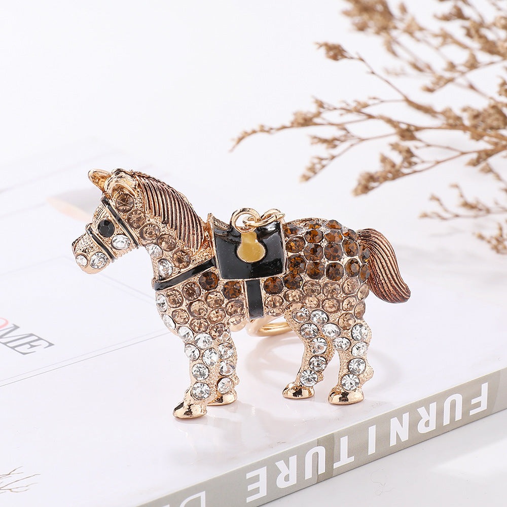 Wholesale Rhinestone Zodiac Keychain Horse Alloy Inlaid with Rhinestones