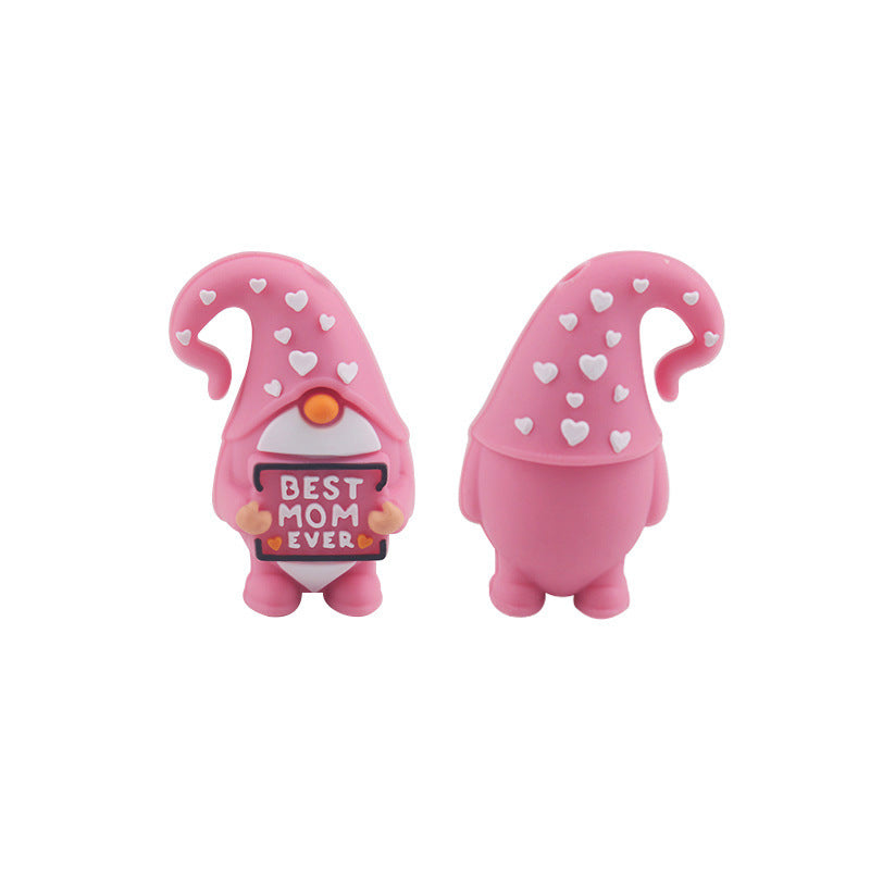 Wholesale 3pcs 3D New Cartoon Silicone Mother's Day Beaded Creative DIY Beaded Pen Bracelet Keychain Accessories