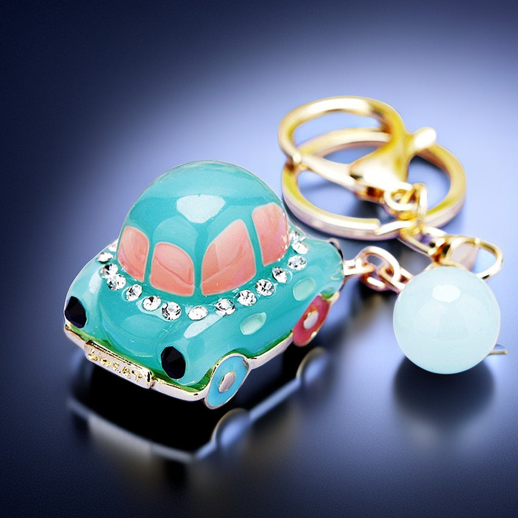 Wholesale Exquisite Beetle Metal Diamond Key Chain Clasp