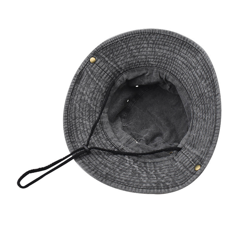 Wholesale Cotton Washed Distressed Cotton Pentagram Fisherman Hat