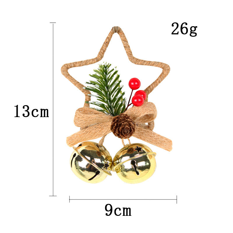 Wholesale Christmas Bow Five-pointed Star Bell Ornaments