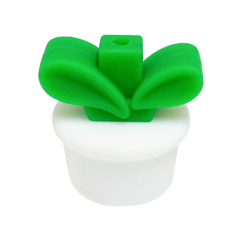 Wholesale 10pcs Flower Pot Grass Focal Beads