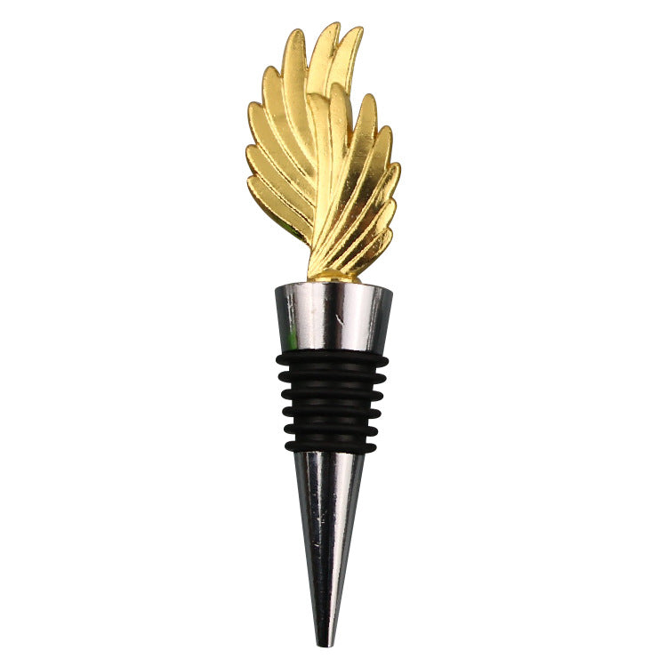 Wholesale DIY Gold Feather Zinc Alloy Red Wine Wine Stopper
