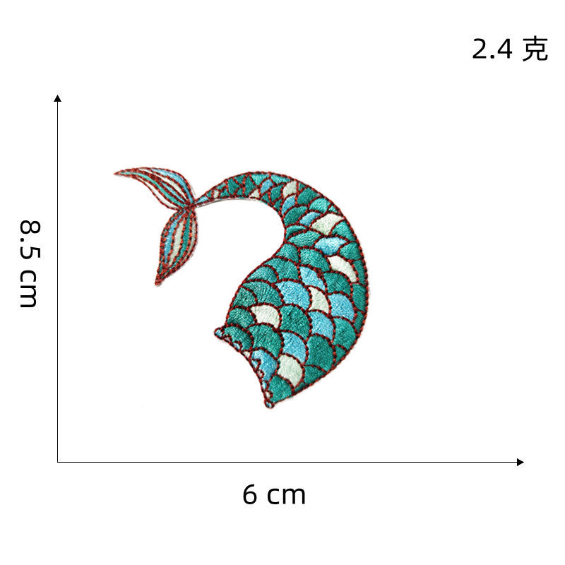 Wholesale Colorful Mermaid Tail Embroidered Patch