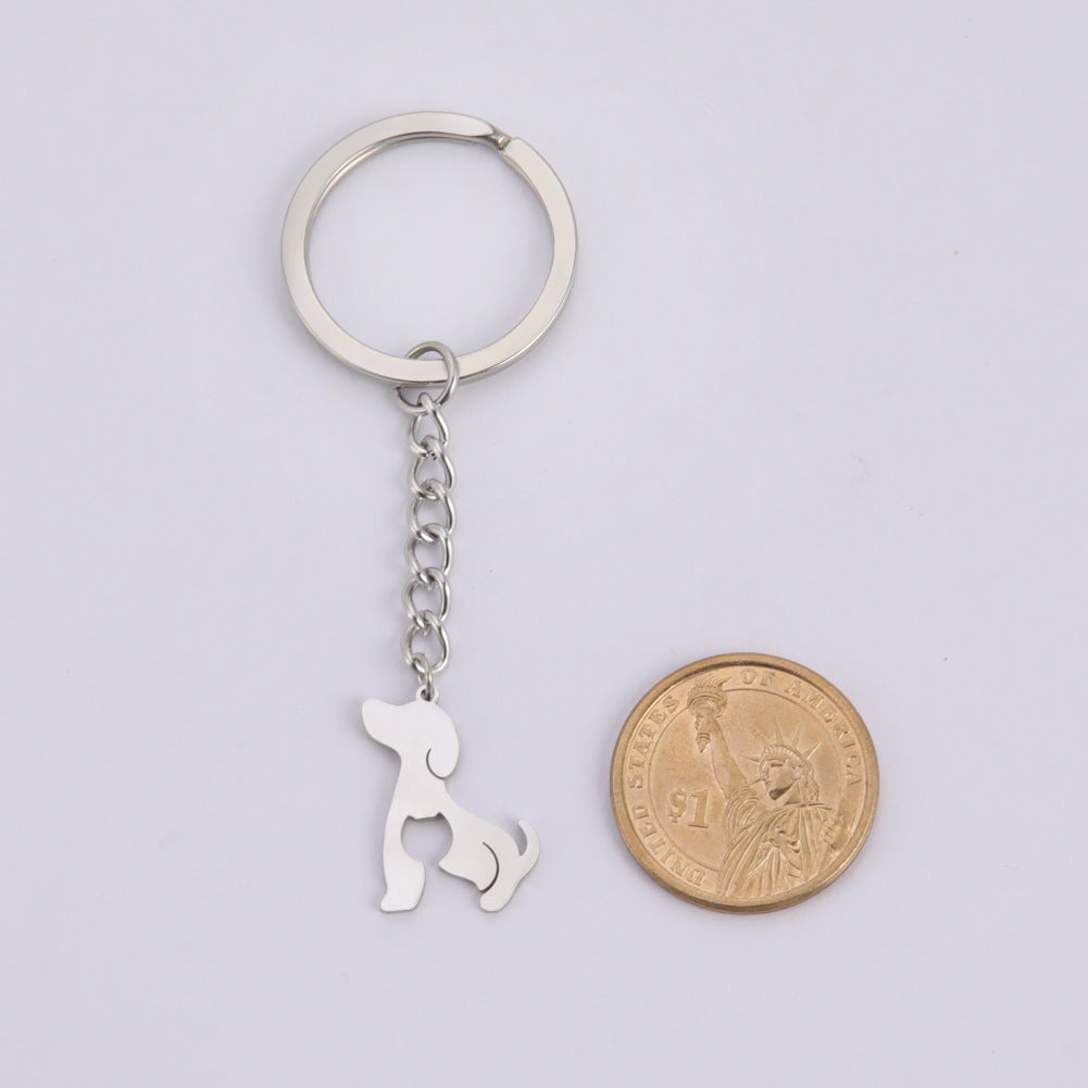 Titanio de titanio al por mayor Hollow Dog Cat Keychain