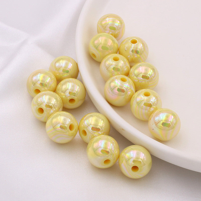 Wholesale 20pcs DIY Jewelry Accessories 14mm Acrylic AB Color Straight Hole Round Beads
