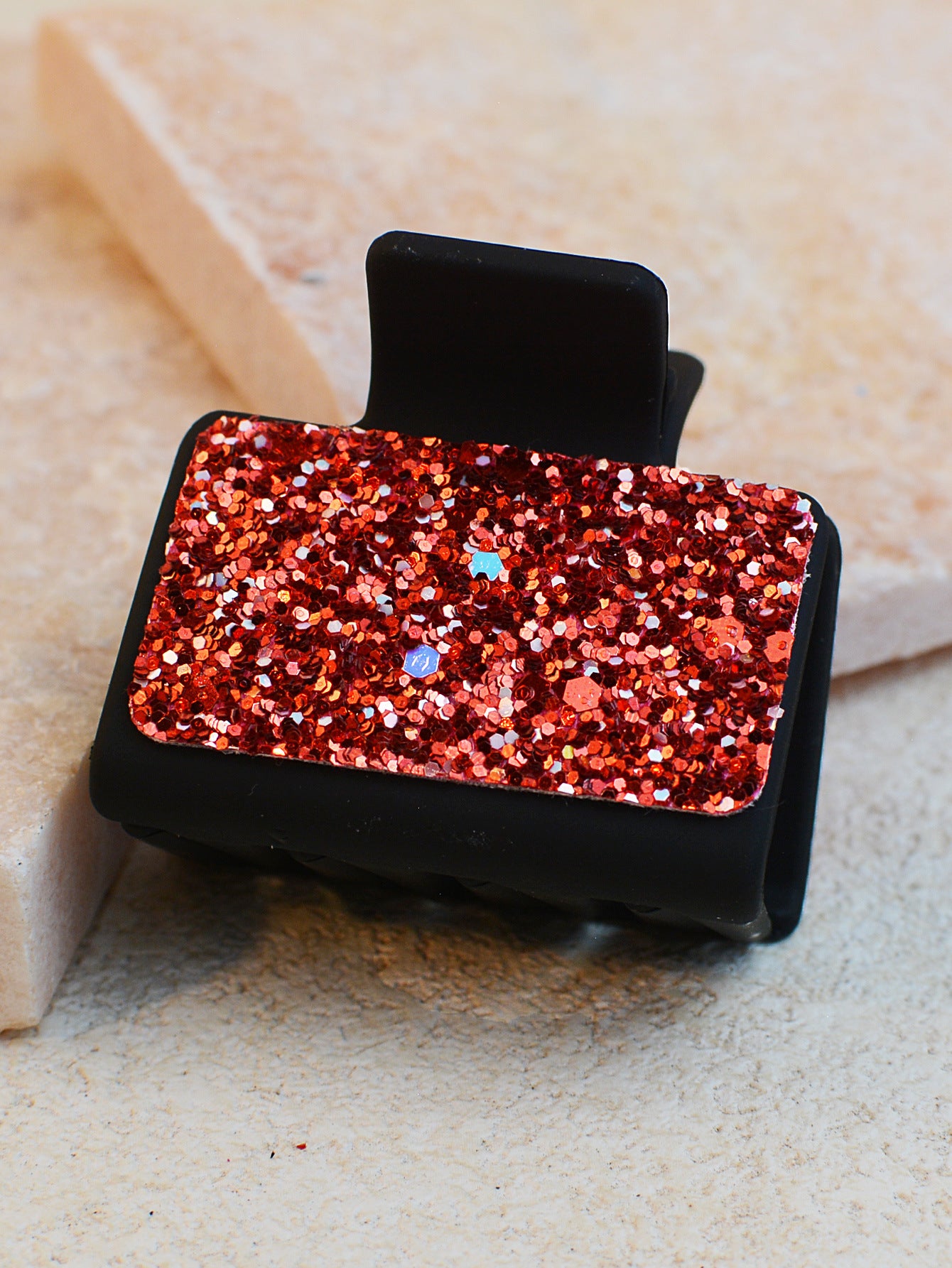 Wholesale Gretel Sequin PU Leather Hair Clip Shark Clip