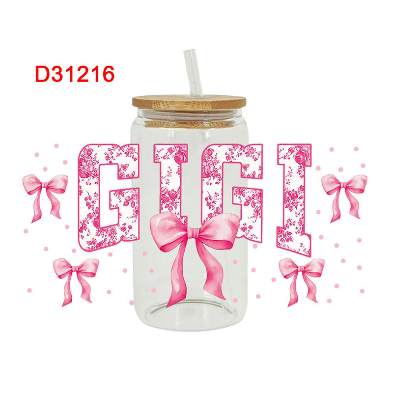 Wholesale Colorful Bow Mother's Day Series 16oz Cup UV DTF Wraps