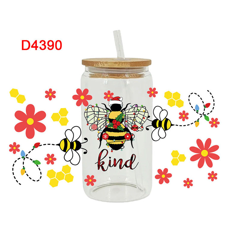 Wholesale Colorful Christmas Series  16oz Cup UV DTF Wraps