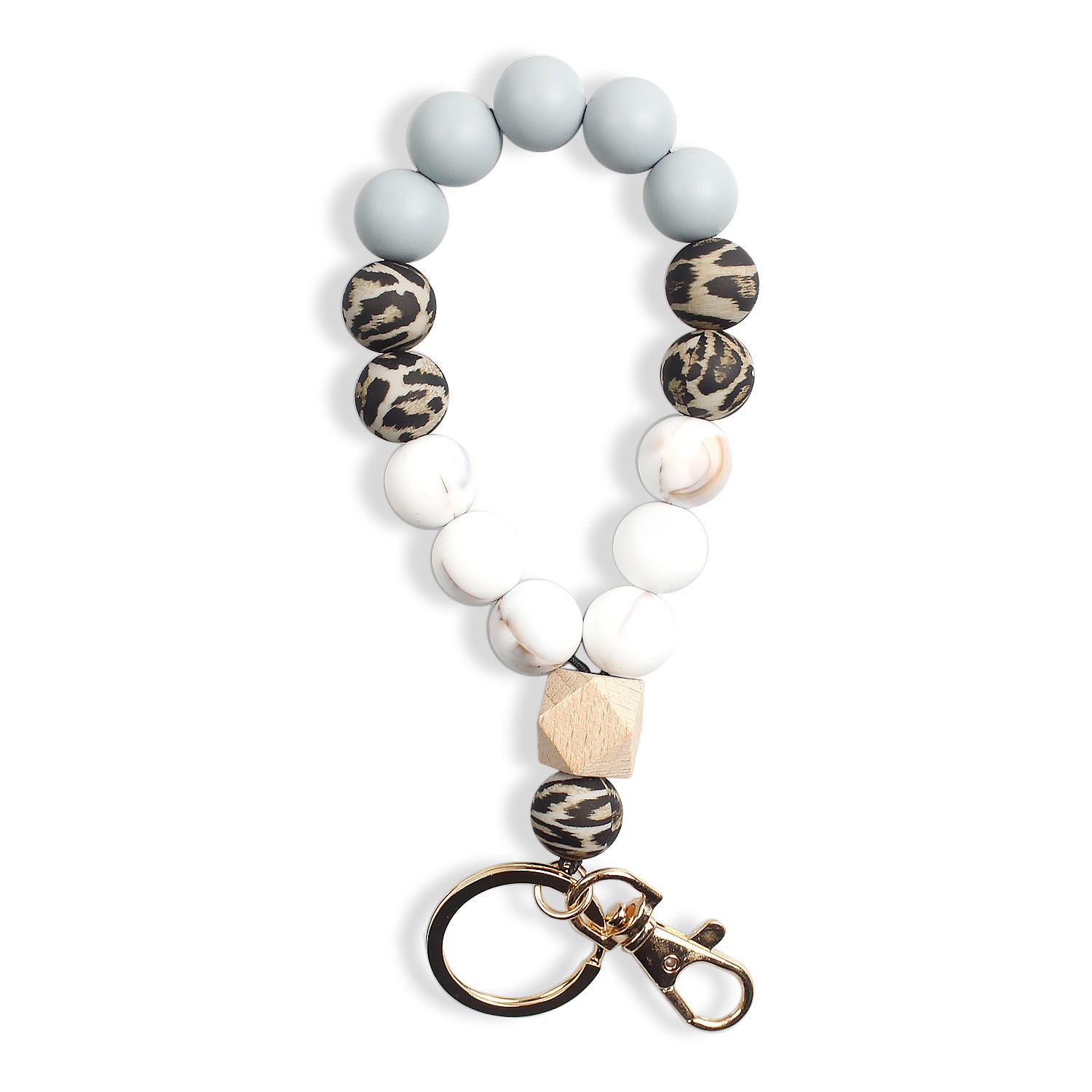 Wholesale Colorful Silicone Leopard Bracelet Keychain