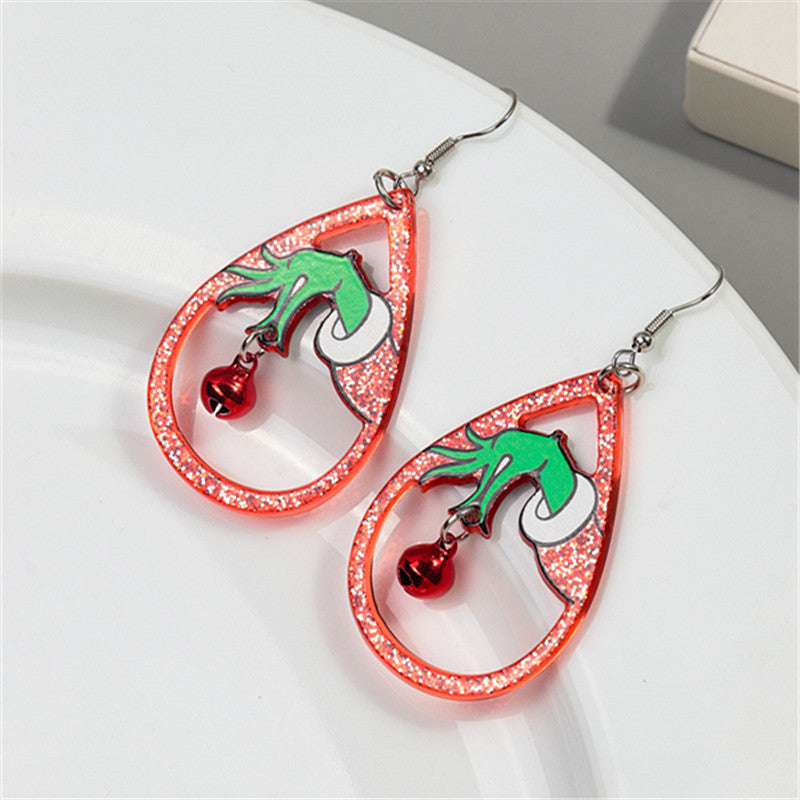 Wholesale Christmas Bells Santa Claus Acrylic Earrings
