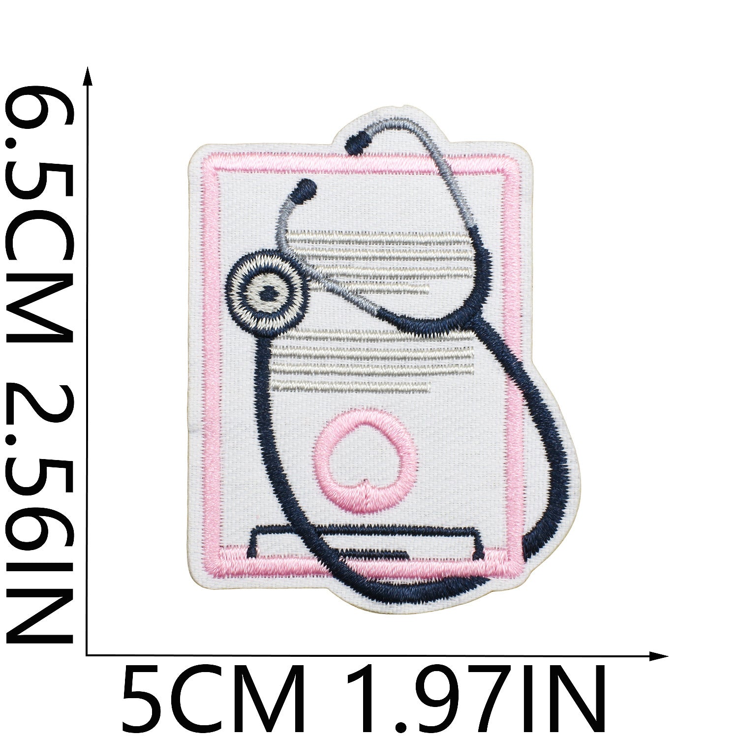 Wholesale Modern Red Blue Medical Rescue Team Embroidered Patches Cartoon Stethoscope Polyester Clothing Decoration Gift