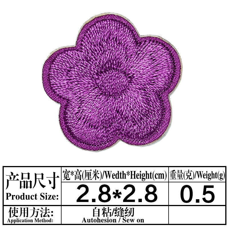 Wholesale Chic Embroidered Plum Blossom Patches Self Adhesive Flower Decorative Accents For Phone Cases Bags ets And Towels