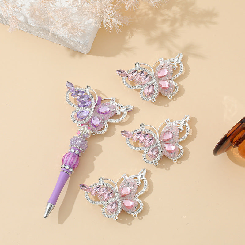 Wholesale 10pcs Heavy Industry Butterfly DIY Straight Hole Beads