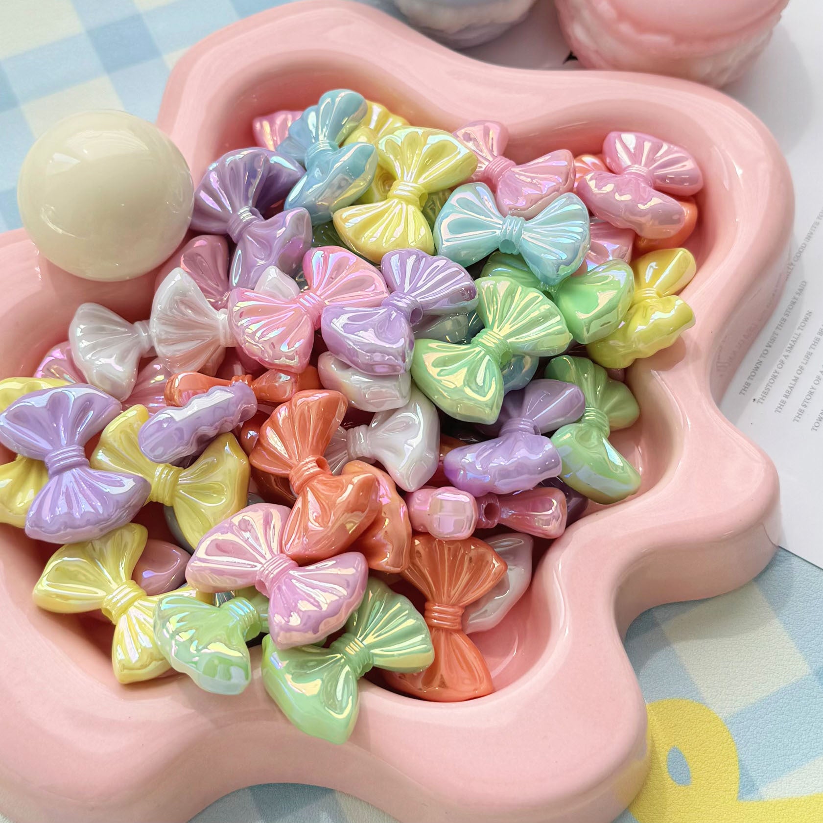 Wholesale 10pcs  Colored bow tie Acrylic Beads