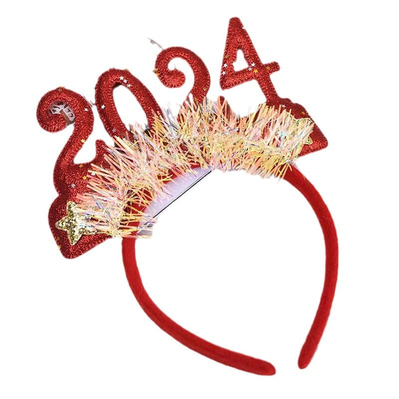 Wholesale 2024 New Year Headband Sequin Decoration Party Headband Headband