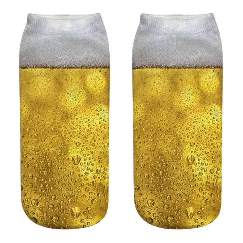Wholesale Beer 3D Digital Printing Cartoon Sock