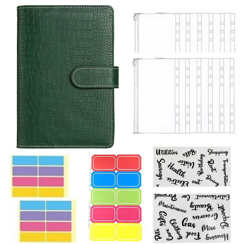 Wholesale Macaron Loose Leaf PU Cash Budget Notebook