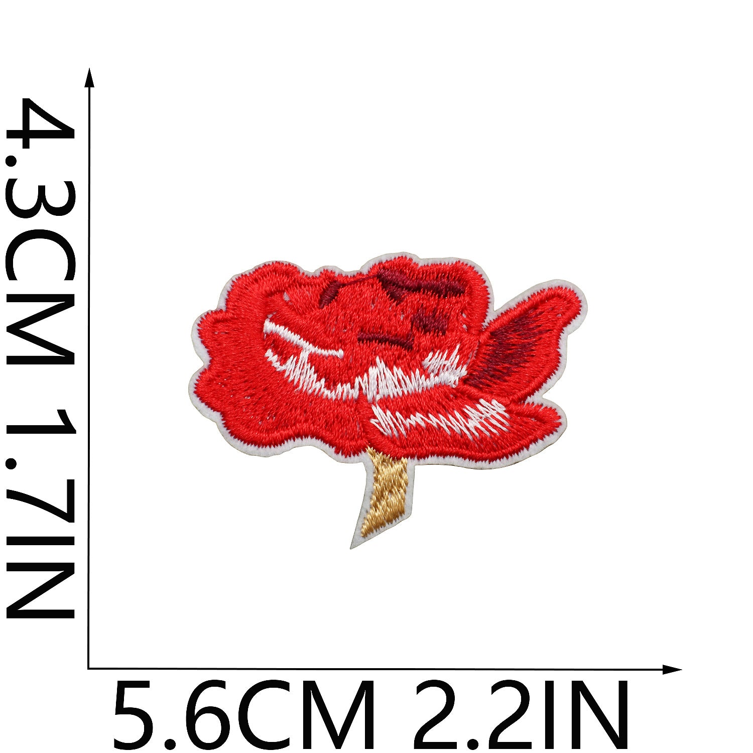 Wholesale Tulip Floral Embroidered Patch Iron On Peony Applique DIY Clothing Bag Decorative Craft Supply