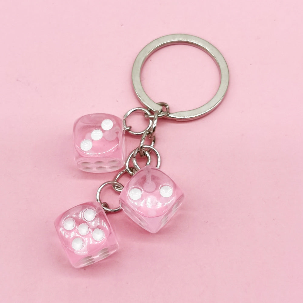 Wholesale Resin Colored Dice Keychain Pendants