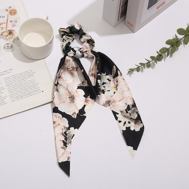 Wholesale Printed Triangular Ribbon Fabric Hair Scrunchies