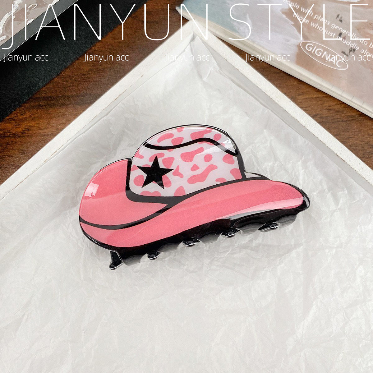 Wholesale Western Style Cowboy  Retro Imitation Acetate PVC Hair Clips