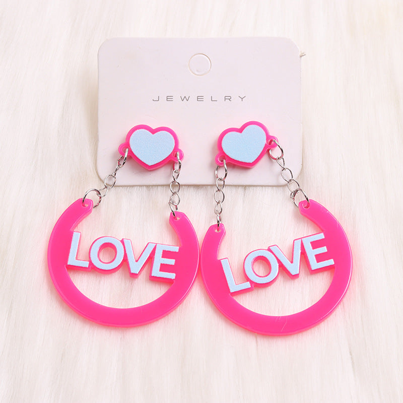 Wholesale Valentine's Day LOVE Acrylic Earrings