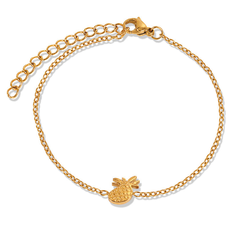 Wholesale Pineapple Seagull Coconut High Polished 18k Gold Titanium Steel Bracelet