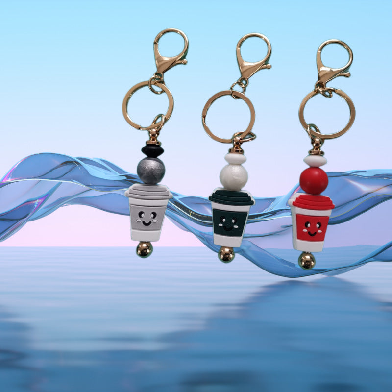 Llavero con cuentas de vaca de silicona al por mayor
