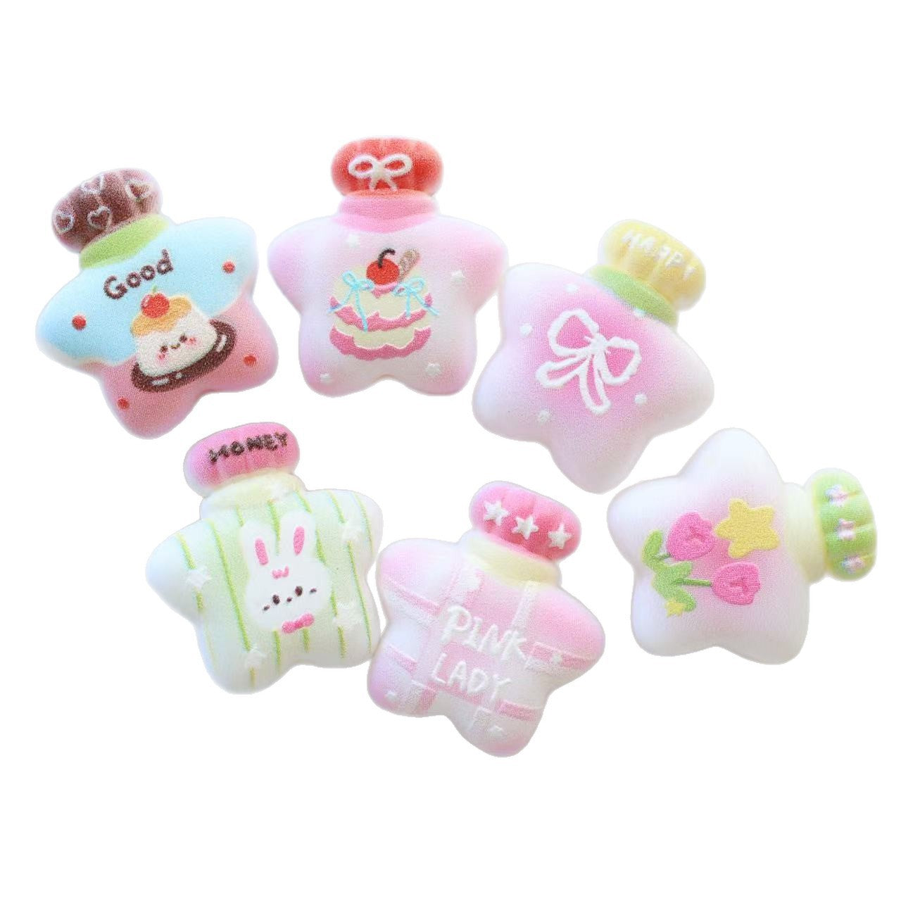 Wholesale 10pcs Wishing bottle embossed printed frosted star bottle DIY beads