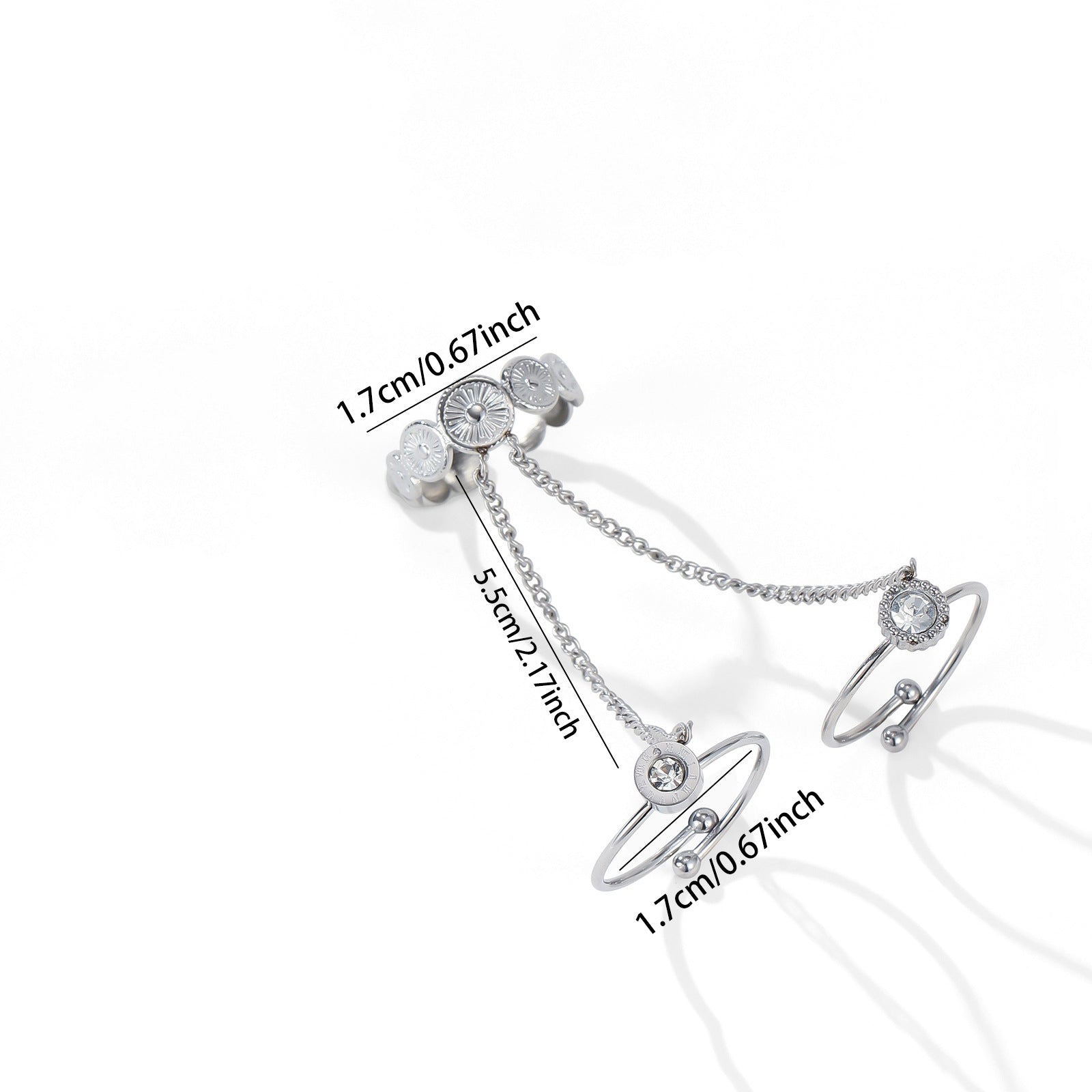 Wholesale Cross-Border Foreign Trade Niche Design Rings,  Vintage Palace-Style Chain Link Rings,  Stainless Steel Personalized Rings