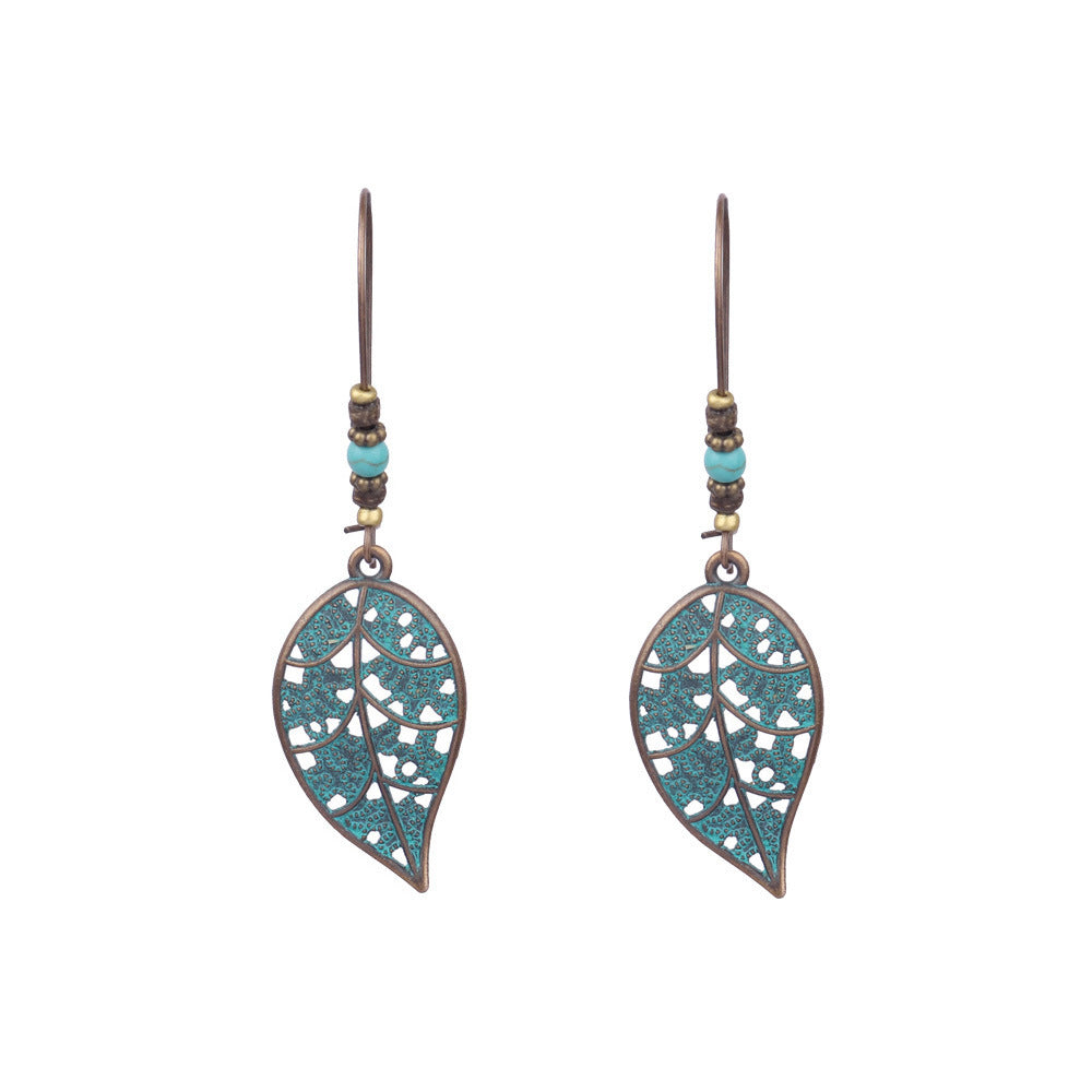 Wholesale Vintage Geometric Turquoise Tassel Earrings