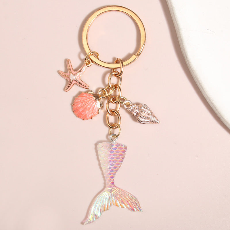 Wholesale Zinc Alloy Gradient Mermaid Keychain