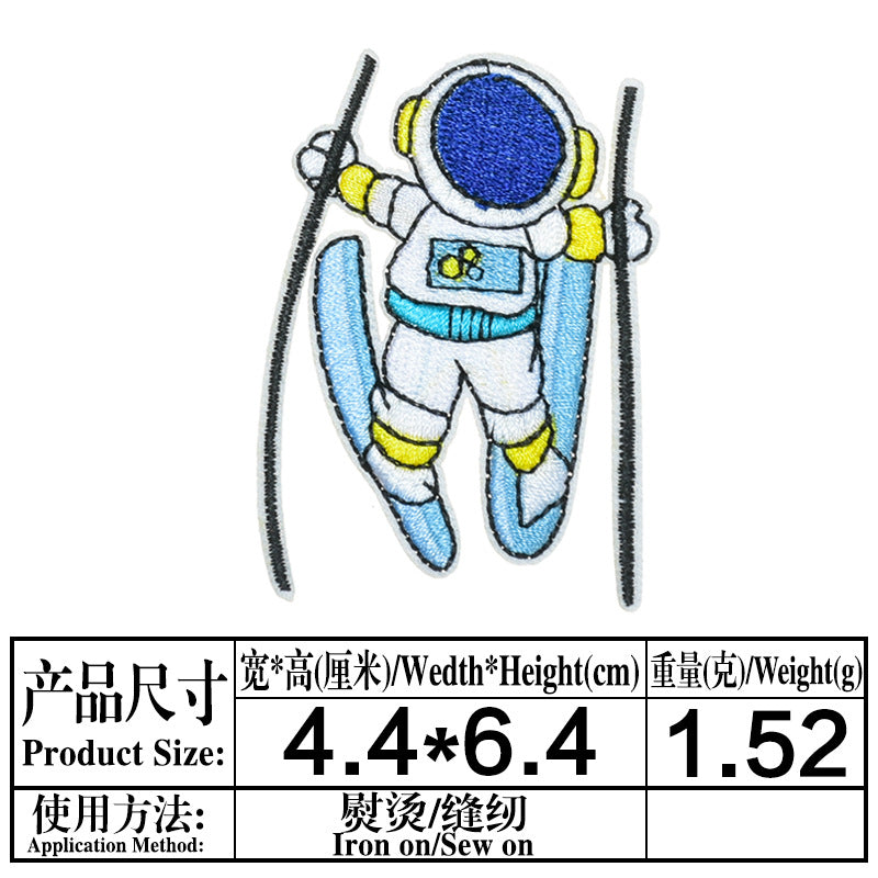 Wholesale Space Astronaut Embroidered Patch Twill Fabric DIY Craft Supply Decorative Towel Home Decor