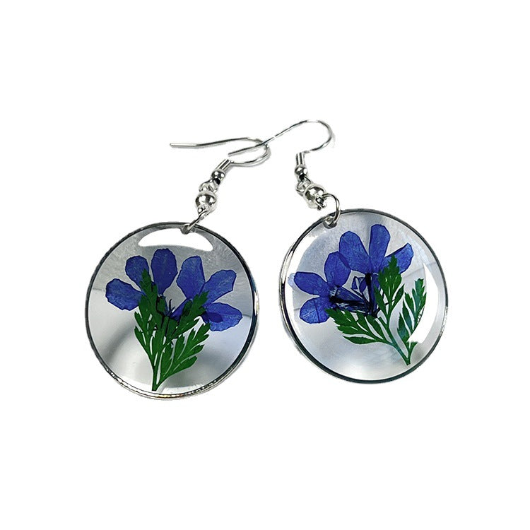 Wholesale 6pcs Creative Resin Dried Flower Specimen Earrings