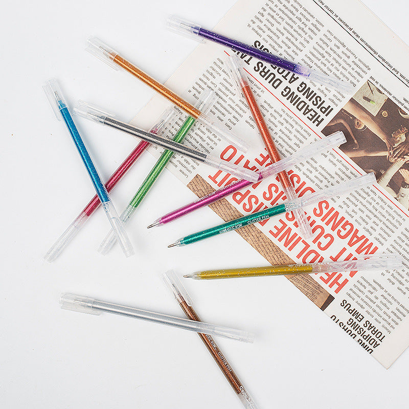 Wholesale Colorful Glitter Color Changing Gel Marker Highlighter Pen
