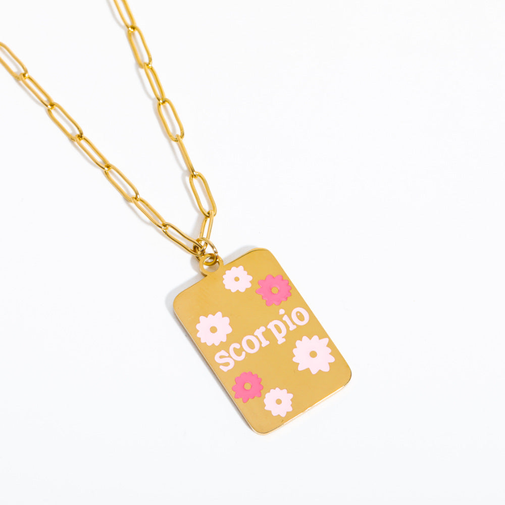 Wholesale Twelve Constellations Stainless Steel Necklace