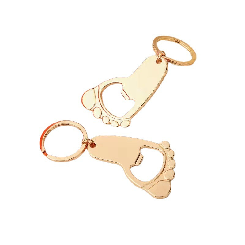 Wholesale Small Foot Metal Bottle Opener Key Ring