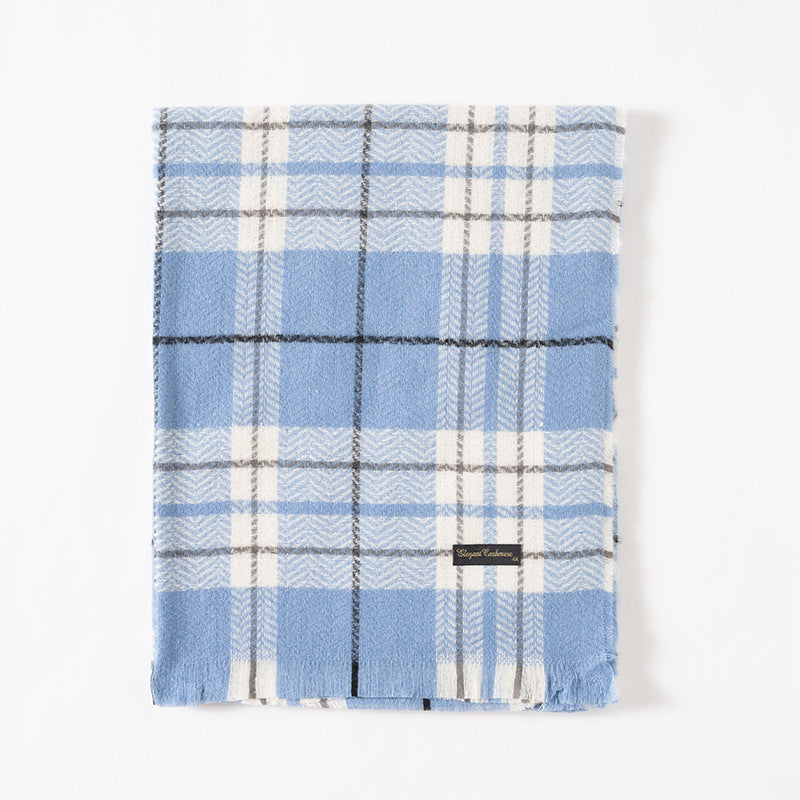 Wholesale Autumn and Winter Plaid Thick Imitation Cashmere Warm Scarf