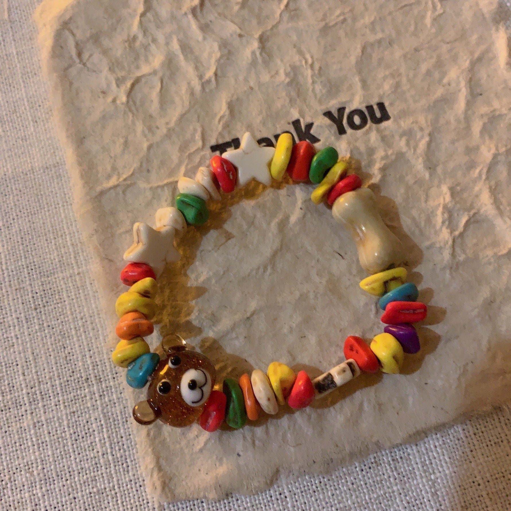 Wholesale Bears and Dogs Colorful Beaded Coloured Glaze Bracelet