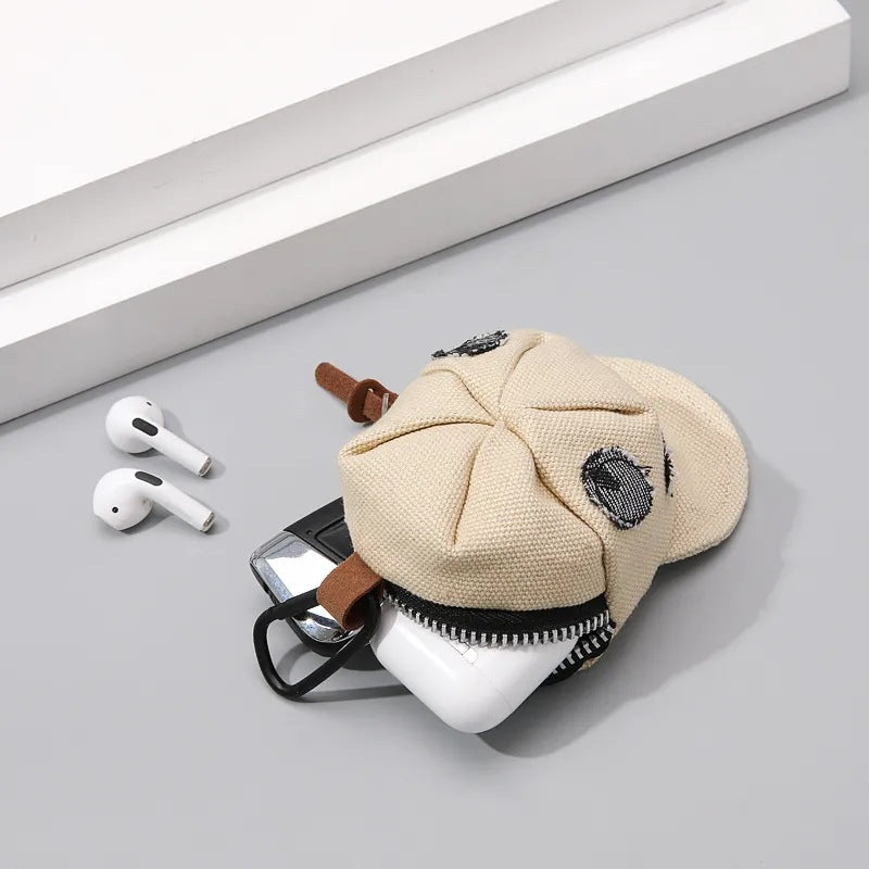 Wholesale Creative hat shape coin purse earphone bag personalized pendant