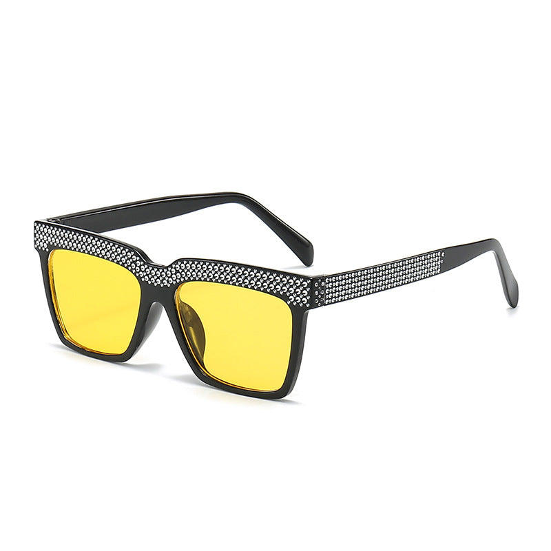 Wholesale Imitation Diamond Square Gradient Fashion Sunglasses Trendy Driving Sunglasses