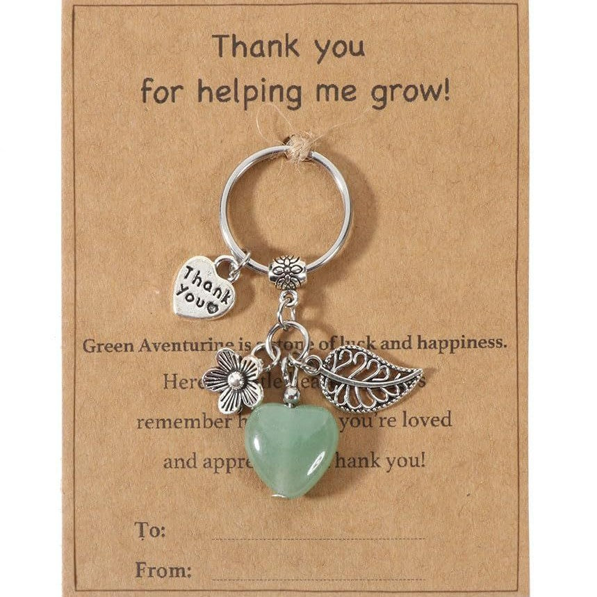 Wholesale Pink crystal amethyst tiger eye green heart-shaped keychain