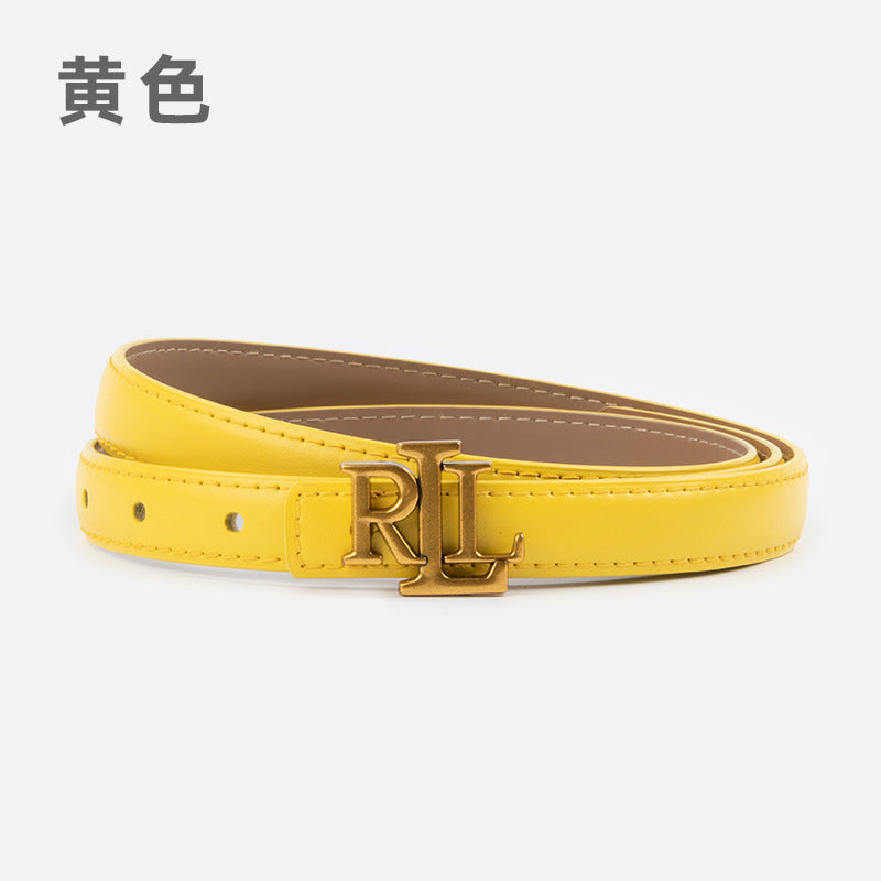 Wholesale Letter genuine leather women' s thin belt cowhide belt
