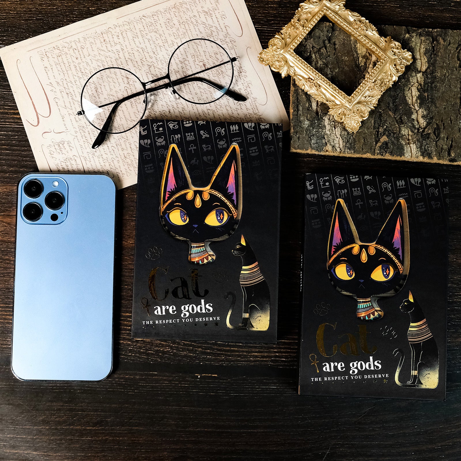 Wholesale Cat Portable Gold-stamping Diary